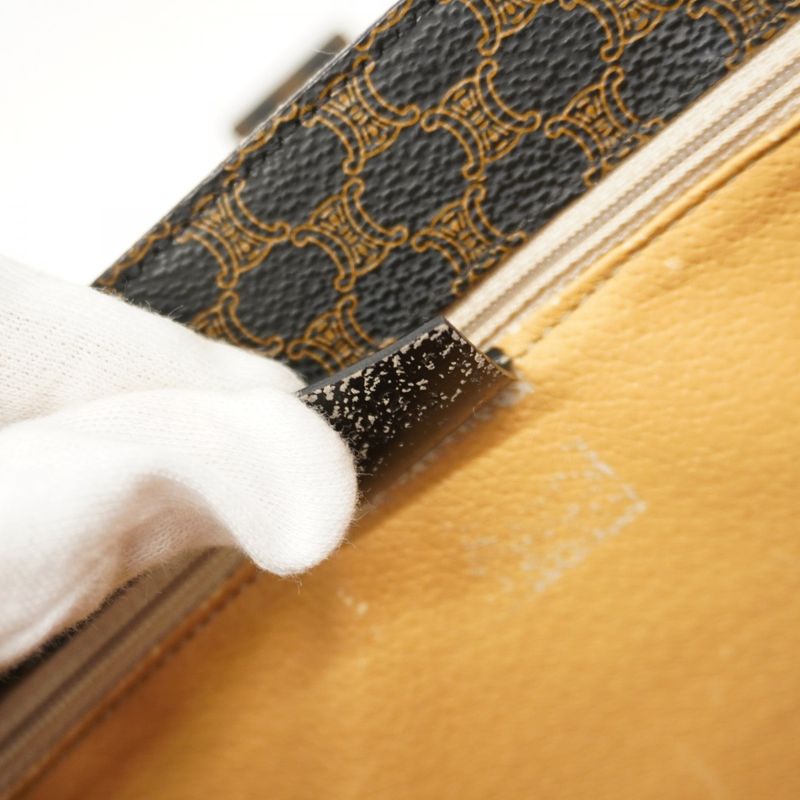 Celine Makeup Box Macadam PVC Black Gold Hardware Women