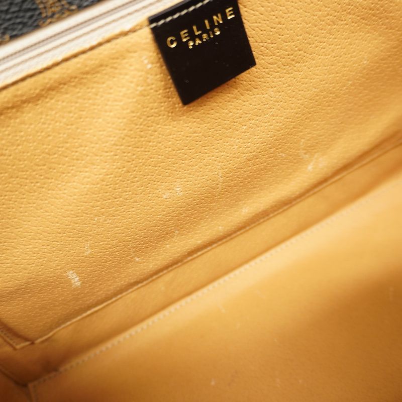 Celine Makeup Box Macadam PVC Black Gold Hardware Women