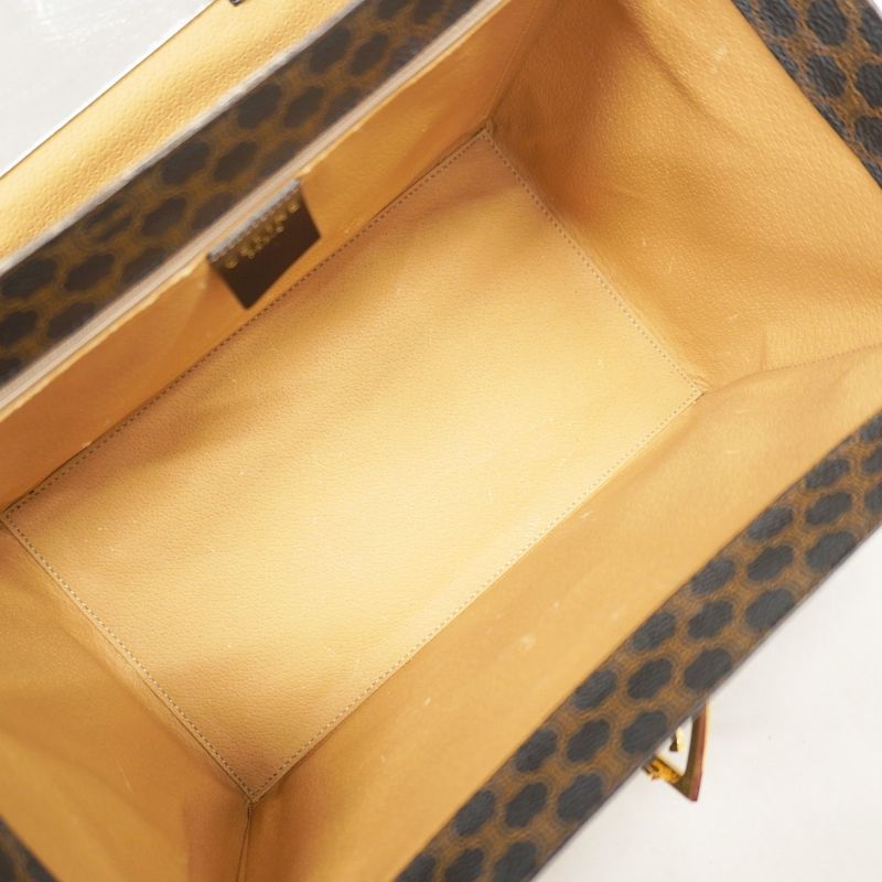 Celine Makeup Box Macadam PVC Black Gold Hardware Women