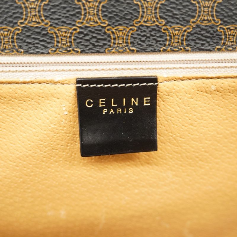 Celine Makeup Box Macadam PVC Black Gold Hardware Women