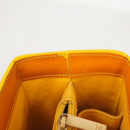 Chanel Tote Bag Patent Leather Orange Gold Hardware Women