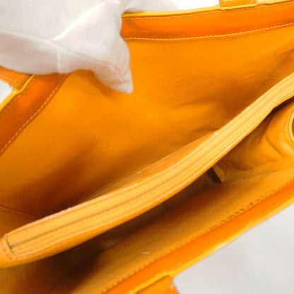 Chanel Tote Bag Patent Leather Orange Gold Hardware Women