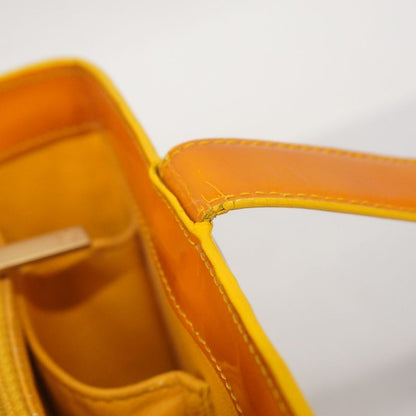 Chanel Tote Bag Patent Leather Orange Gold Hardware Women