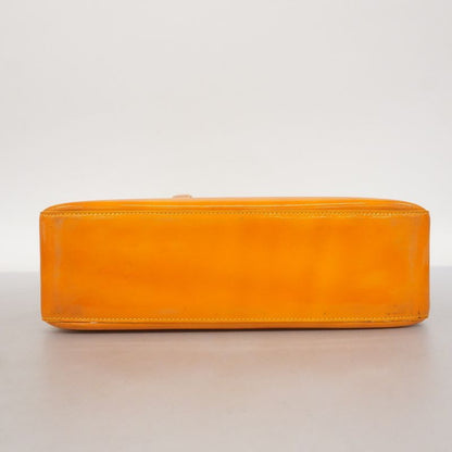 Chanel Tote Bag Patent Leather Orange Gold Hardware Women