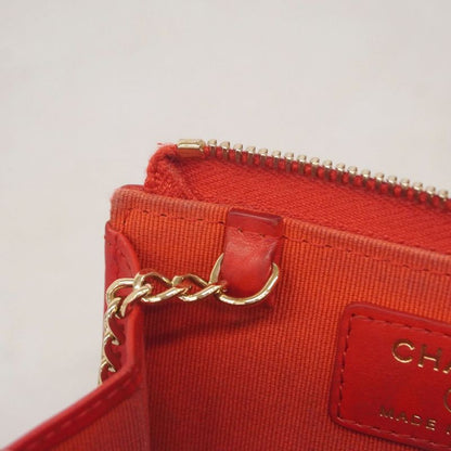 Chanel Coin Case Matelasse Caviar Skin Red Chien Pan Gold Hardware Women