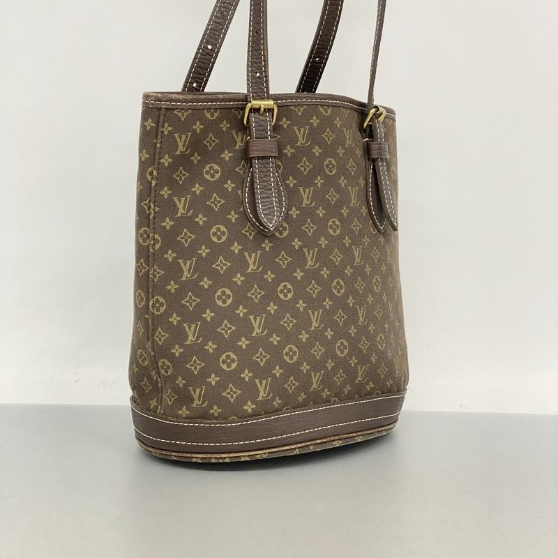 Louis Vuitton Tote Bag Monogram Mini Lin Bucket PM M95226 Ebene Womens