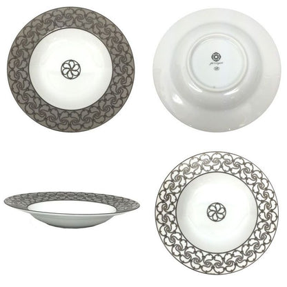 Sale Hermes Fil D'argent Fil D'argent Soup Plates Set Of 4 Medium Plates Pasta