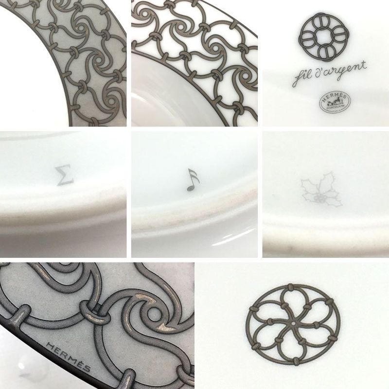 Sale Hermes Fil D'argent Fil D'argent Soup Plates Set Of 4 Medium Plates Pasta