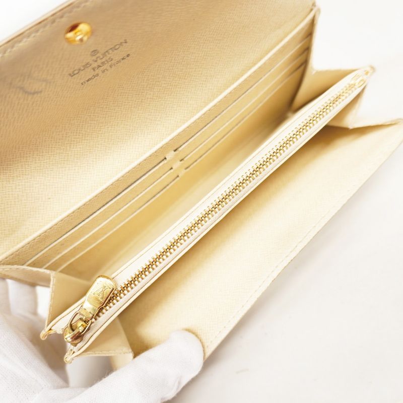 Louis Vuitton Damier Azure Portefeuille Sarah N61735 White Women's