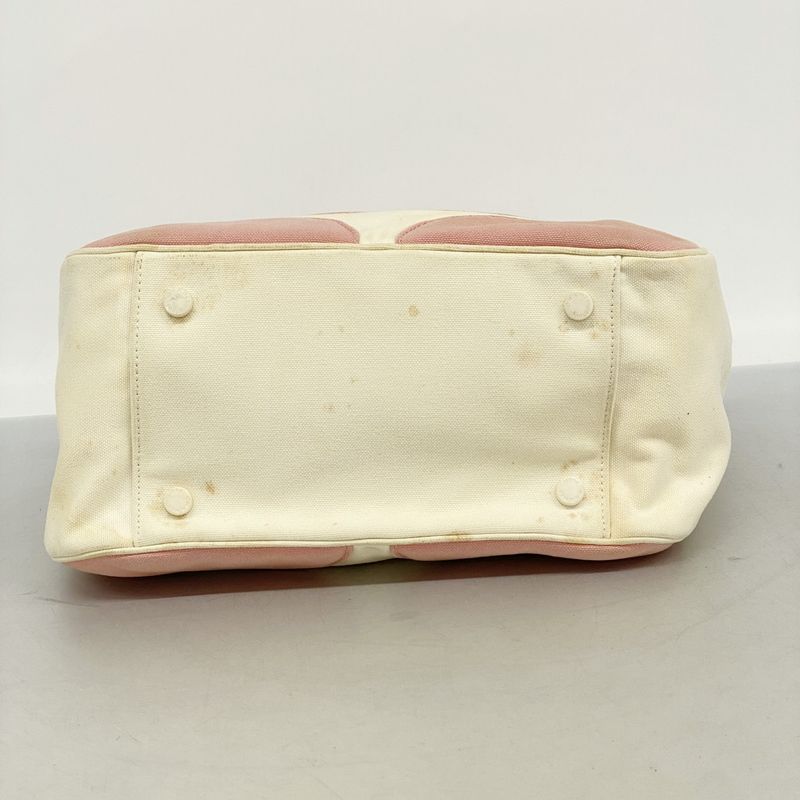 Chanel Tote Bag Marshmallow Canvas White Pink Gold Hardware Women's