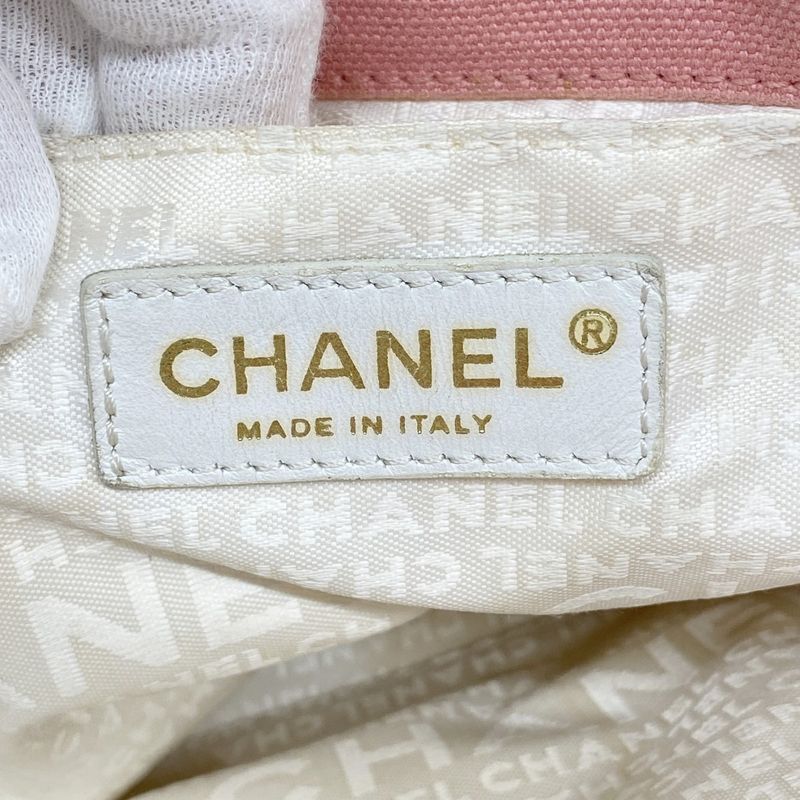 Chanel Tote Bag Marshmallow Canvas White Pink Gold Hardware Women's
