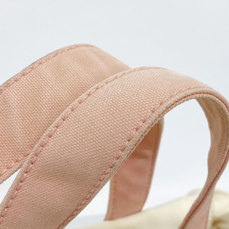 Chanel Tote Bag Marshmallow Canvas White Pink Gold Hardware Women's