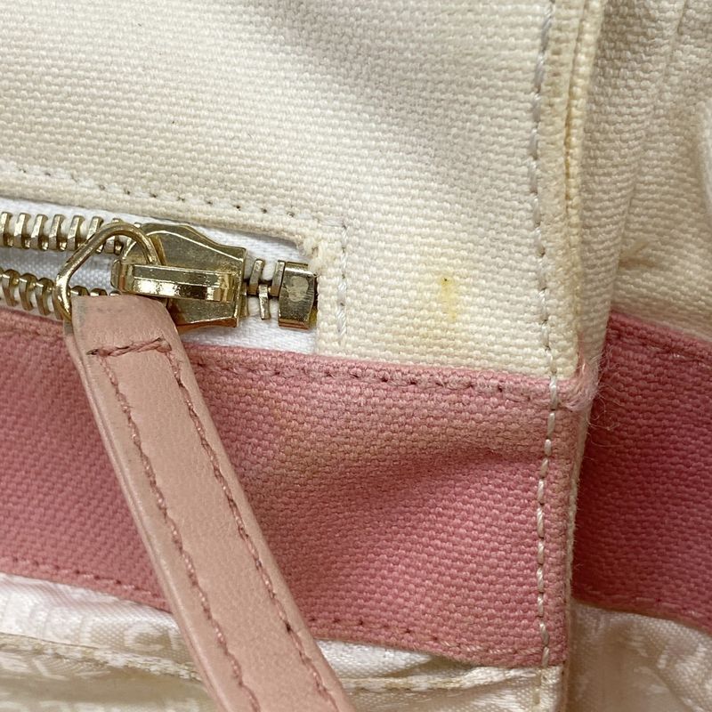 Chanel Tote Bag Marshmallow Canvas White Pink Gold Hardware Women's