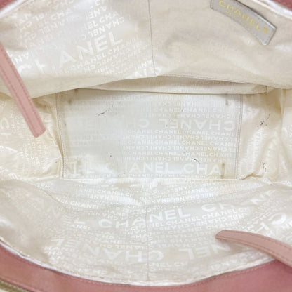 Chanel Tote Bag Marshmallow Canvas White Pink Gold Hardware Women's