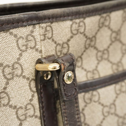 Gucci Tote Bag GG Supreme 388929 PVC Brown Chien Pan Gold Hardware 2way Bag