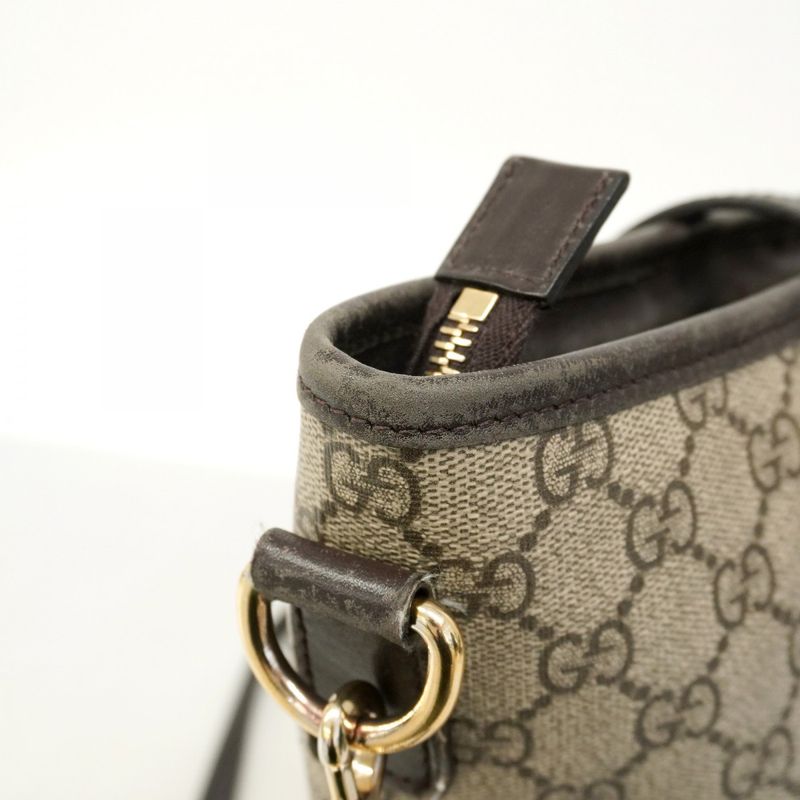 Gucci Tote Bag GG Supreme 388929 PVC Brown Chien Pan Gold Hardware 2way Bag