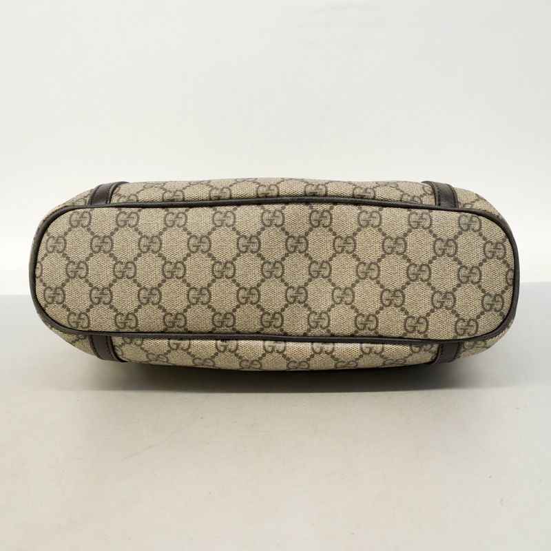 Gucci Tote Bag GG Supreme 388929 PVC Brown Chien Pan Gold Hardware 2way Bag