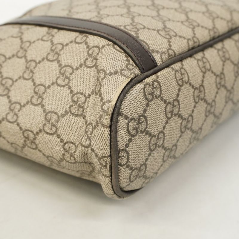 Gucci Tote Bag GG Supreme 388929 PVC Brown Chien Pan Gold Hardware 2way Bag