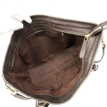 Gucci Tote Bag GG Supreme 388929 PVC Brown Chien Pan Gold Hardware 2way Bag