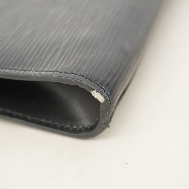 Louis Vuitton Epi Noir Black Clutch Bag Men Women Unisex