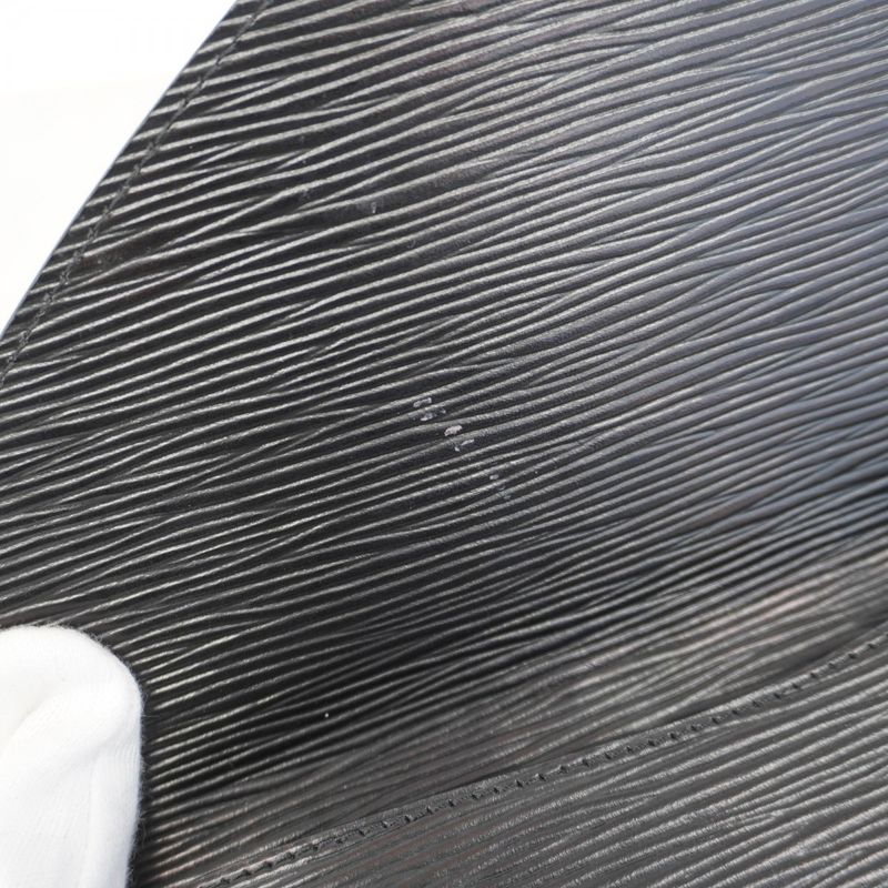 Louis Vuitton Epi Noir Black Clutch Bag Men Women Unisex