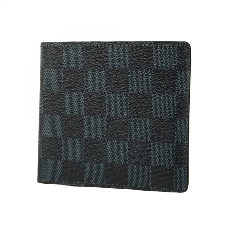 Louis Vuitton Wallet Damier Cobalt Portefeuille Marco N63213 Navy Black Men's