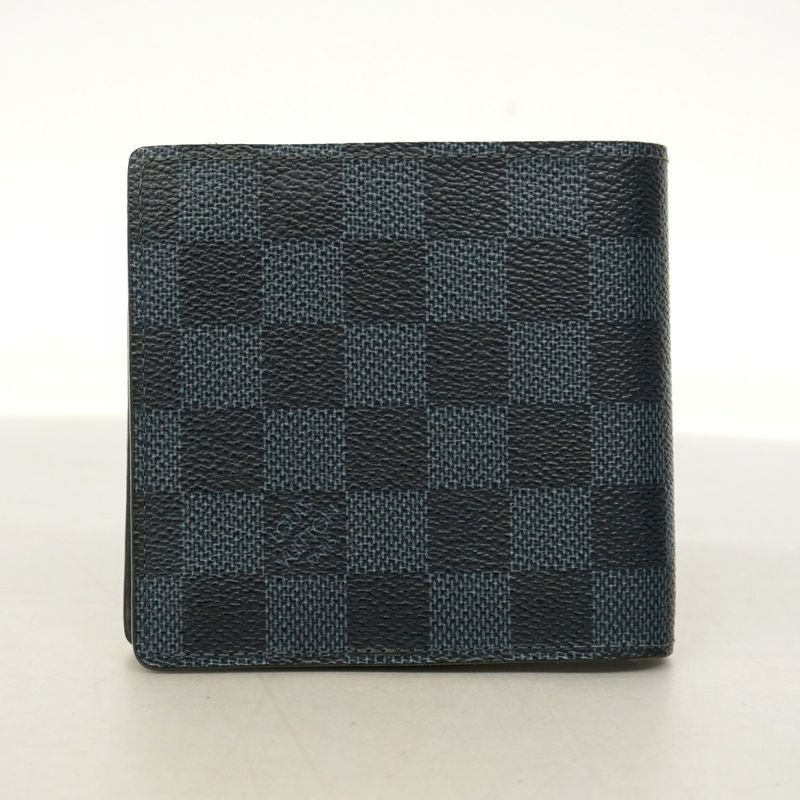 Louis Vuitton Wallet Damier Cobalt Portefeuille Marco N63213 Navy Black Men's