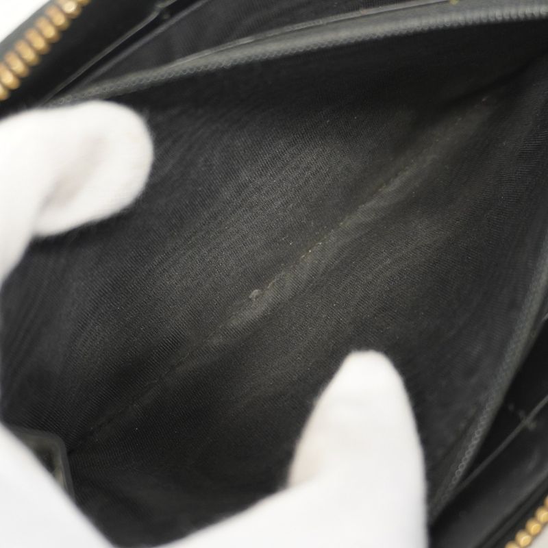 Guccissima 409342 Leather Black Gold Hardware Women Long Wallet