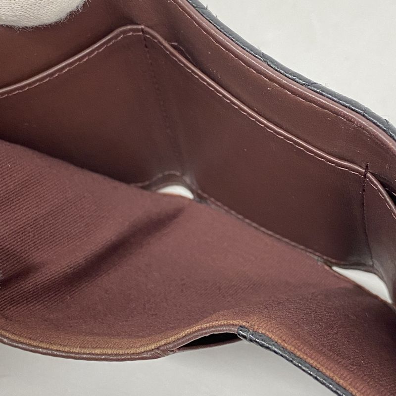 Chanel Trifold Wallet Matelasse Caviar Skin Black Gold Hardware Women