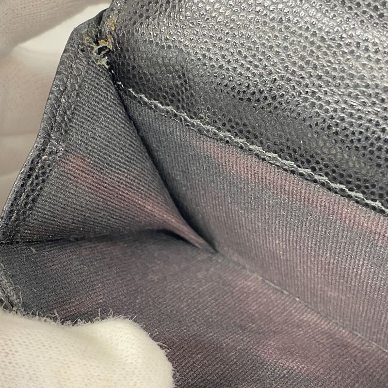 Chanel Trifold Wallet Matelasse Caviar Skin Black Gold Hardware Women