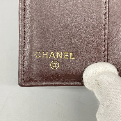 Chanel Trifold Wallet Matelasse Caviar Skin Black Gold Hardware Women