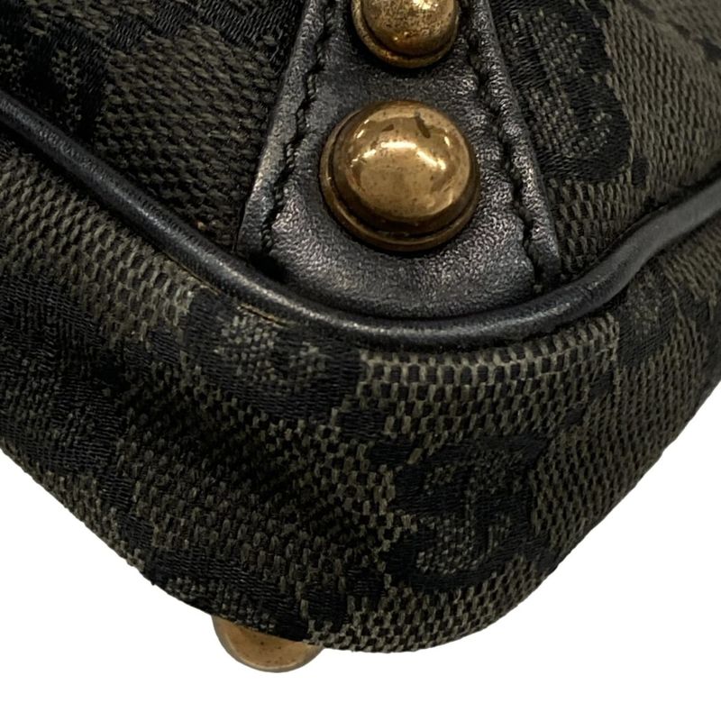 Gucci Handbag GG Pattern 129423 Black And Pink Bamboo Chain