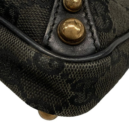 Gucci Handbag GG Pattern 129423 Black And Pink Bamboo Chain