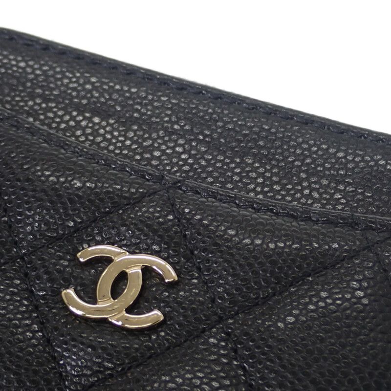 Chanel Classic Zip Coin Purse Ap2061 Coin Case Caviar Skin Black Gold Hardware