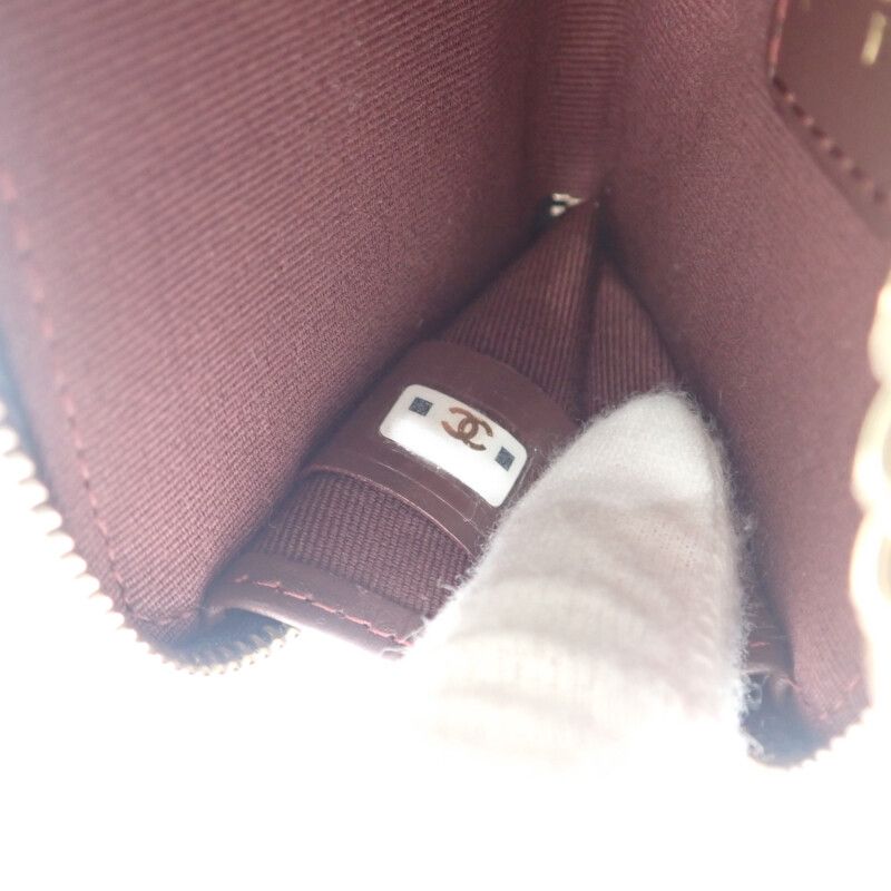 Chanel Key Ring Ap0221 B10583 Coin Case Caviar Skin Black Gold Hardware Ladies