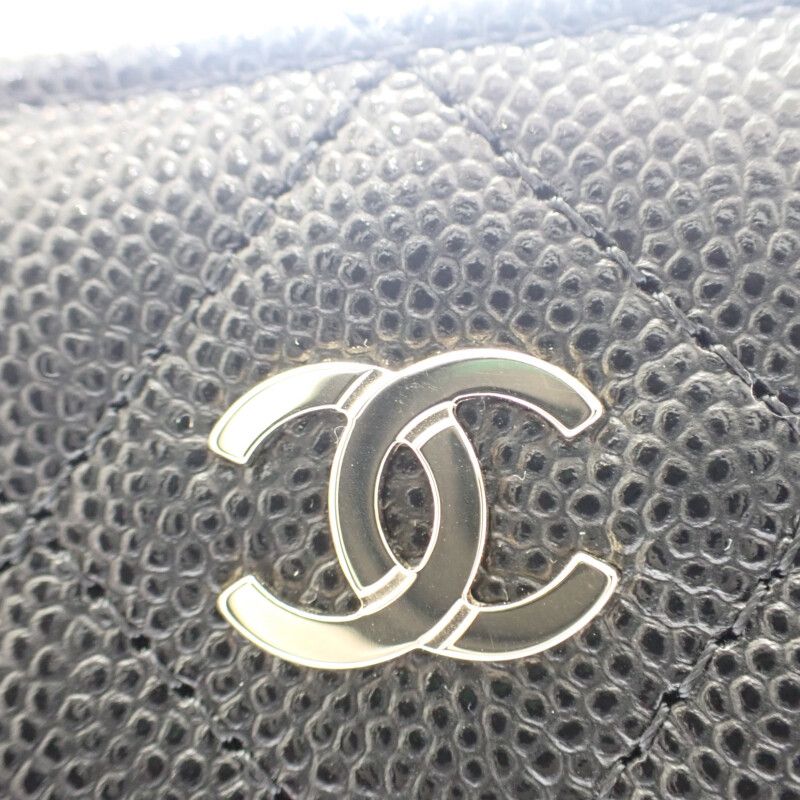 Chanel Key Ring Ap0221 B10583 Coin Case Caviar Skin Black Gold Hardware Ladies