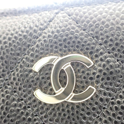 Chanel Key Ring Ap0221 B10583 Coin Case Caviar Skin Black Gold Hardware Ladies