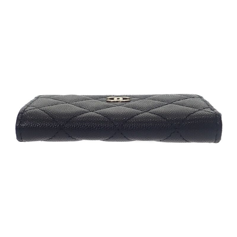 Chanel Key Ring Ap0221 B10583 Coin Case Caviar Skin Black Gold Hardware Ladies