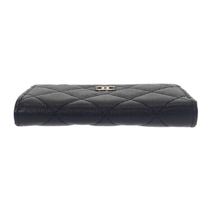 Chanel Key Ring Ap0221 B10583 Coin Case Caviar Skin Black Gold Hardware Ladies
