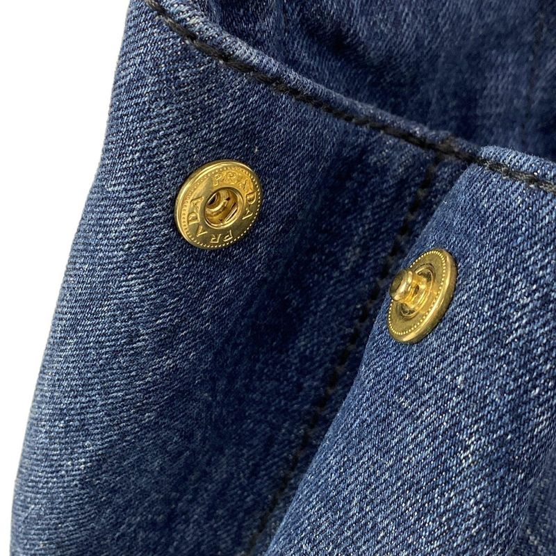 Prada Tote Bag Canapa B1877b Navy