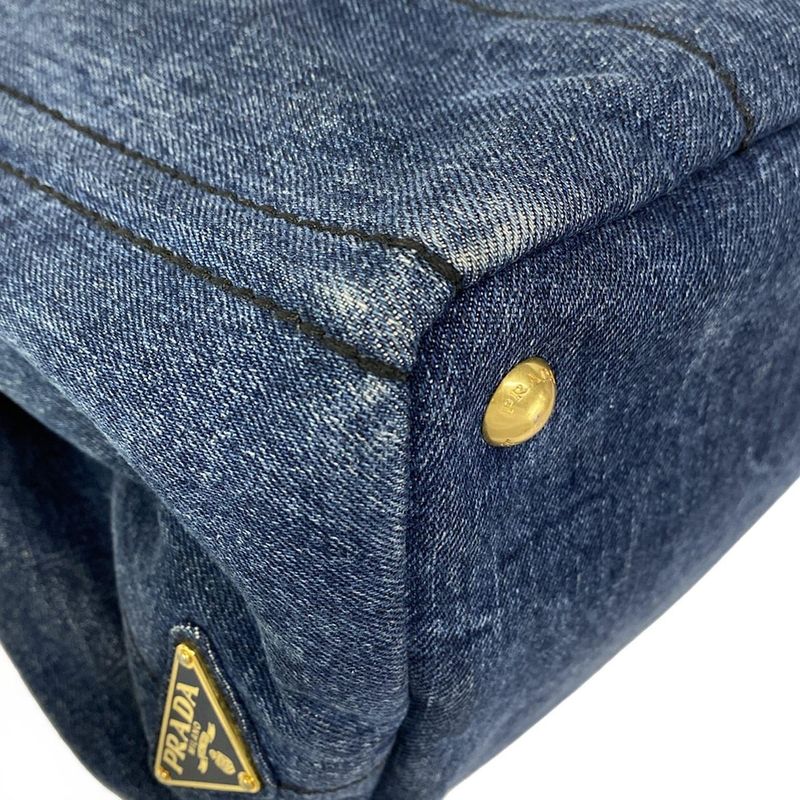 Prada Tote Bag Canapa B1877b Navy