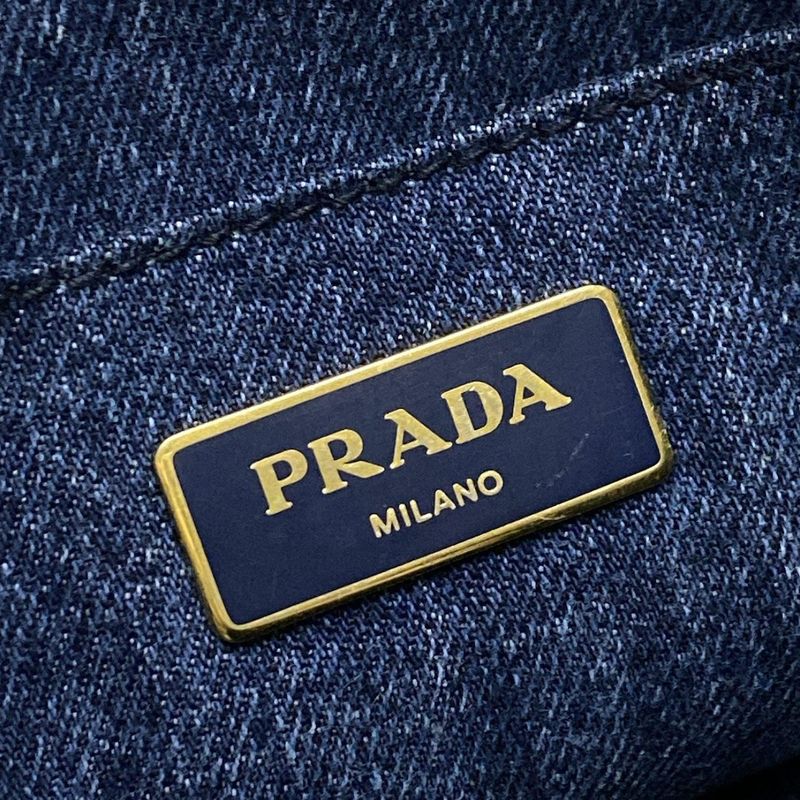 Prada Tote Bag Canapa B1877b Navy