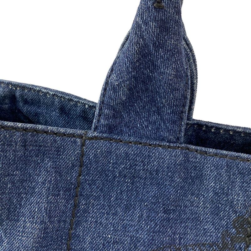 Prada Tote Bag Canapa B1877b Navy