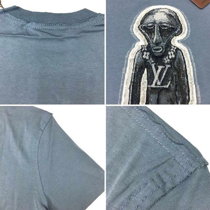 Louis Vuitton Chapman Zulu Statue Crew Neck T-shirt Short Sleeves XXS Cotton