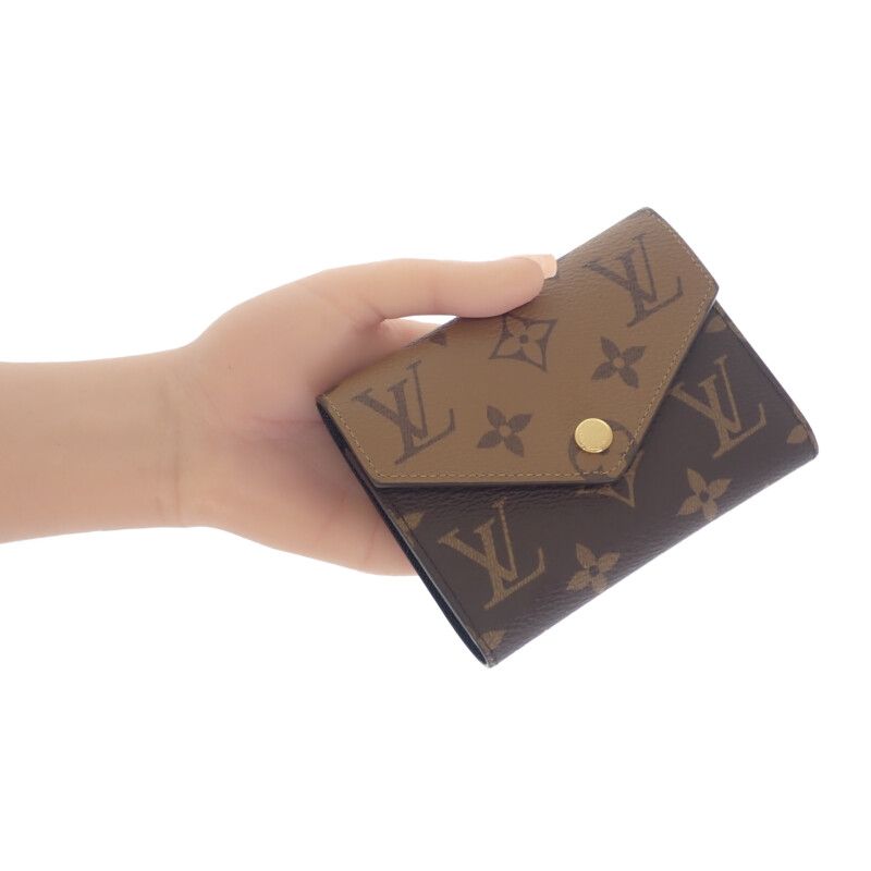 Louis Vuitton Portefeuille Victorine M81557 Trifold Wallet Monogram Reverse