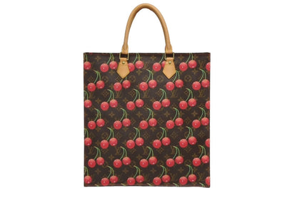 Louis Vuitton Monogram Cherry Sac Plat Tote Bag Brown Takashi Murakami Summer
