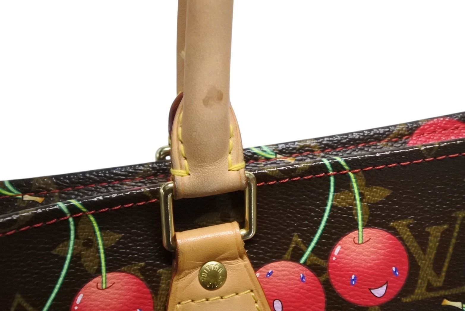 Louis Vuitton Monogram Cherry Sac Plat Tote Bag Brown Takashi Murakami Summer — view 8