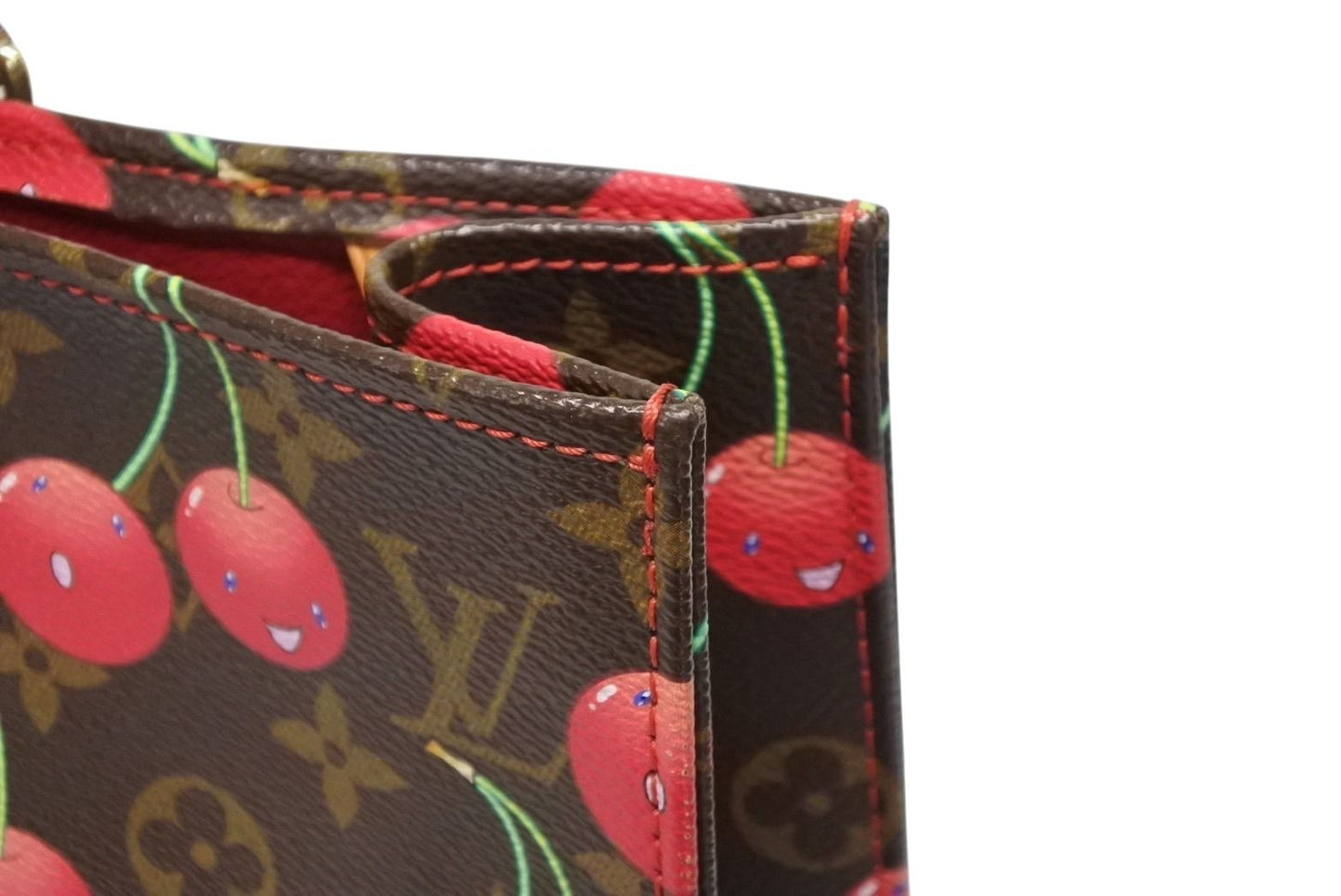 Louis Vuitton Monogram Cherry Sac Plat Tote Bag Brown Takashi Murakami Summer — view 5