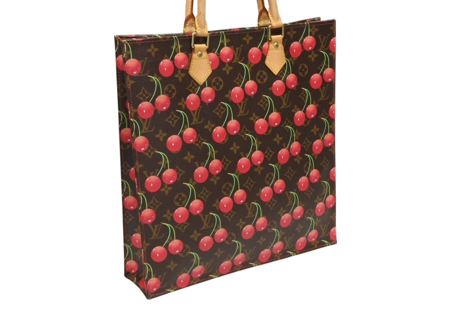 Louis Vuitton Monogram Cherry Sac Plat Tote Bag Brown Takashi Murakami Summer — view 4