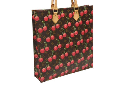 Louis Vuitton Monogram Cherry Sac Plat Tote Bag Brown Takashi Murakami Summer — view 4